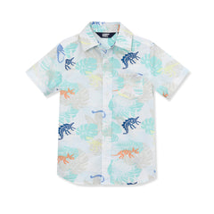 Boys Short Sleeve Poplin Camp Shirt