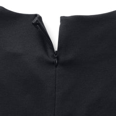 Womens Petite Ponte 3/4 Sleeve Split Neck Shift Dress