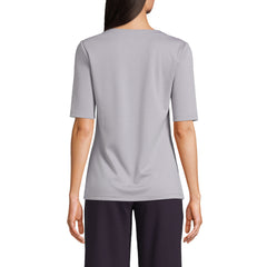 Women's Elbow Sleeve Ponte Square Neck Top