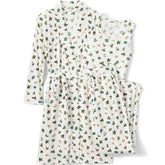 Women's Plus Size Brushed Cozy Waffle Jersey 3 Piece Pajama Set - Tank Top Pant and Robe