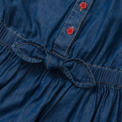 Girls Short Sleeve Lightweight Denim Dress