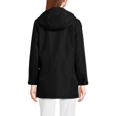 Women's Tall Waterproof Hooded Packable Rain Jacket