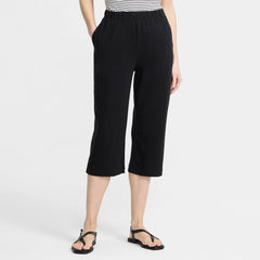Women's Sport Knit High Rise Elastic Waist Capri Pants