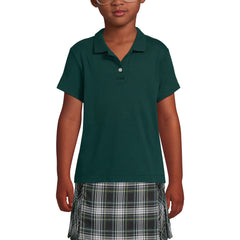 School Uniform Girls Short Sleeve Feminine Fit Interlock Polo Shirt