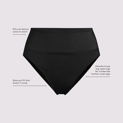 Women's Plus Size Tugless High Waisted Bikini Bottoms