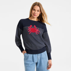 Women's Cotton Drifter Novelty Jacquard Crew Neck Sweater