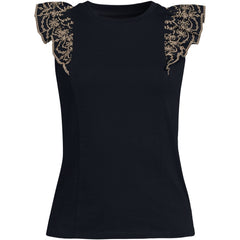 Women's Embroidered Ruffle Tank Top