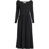 Women's Petite Cotton Modal Off Shoulder Midi Dress