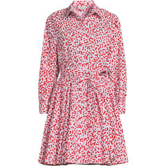 Women's Plus Size Poplin Button Front Dress with Godets