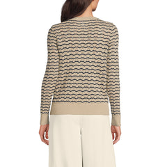 Women's Cotton Viscose Button Shoulder Modern Crew Sweater