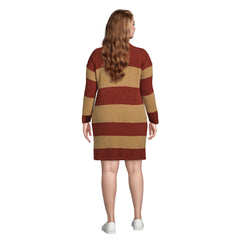 Women's Plus Size Lounge Crew Neck Slounge Dress - Stripe