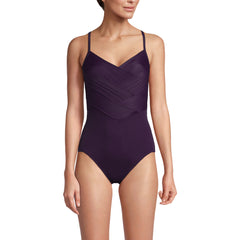 Women's New SlenderSuit Pleated Low Leg One Piece Swimsuit