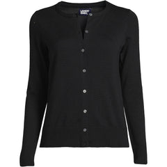 Women's Petite Fine Gauge Cotton Cardigan Sweater