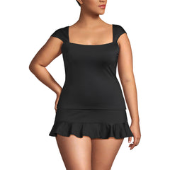 Women's Plus Size Square Neck Underwire Tankini Top