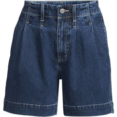 Women's Soft Denim High Rise 7" Pleated Trouser Shorts