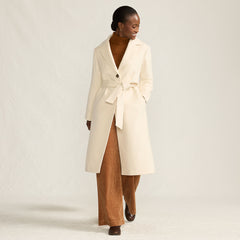 Women's Petite Wool Wrap Long Coat