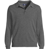 Men's Long Sleeve Cashmere Sweater Polo