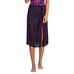 Women's Twist Front Knee Length Swim Cover-up Skirt