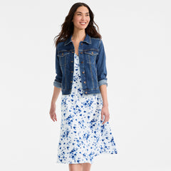 Women's Cotton Modal Off the Shoulder Wrap Midi Dress