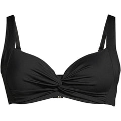 Women's D-Cup Chlorine Resistant Twist Front Underwire Bikini Swimsuit Top