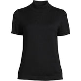 Women's Cotton Modal Half Sleeve Mock Neck Pullover Sweater