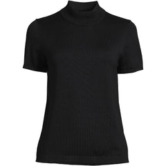 Women's Cotton Modal Half Sleeve Mock Neck Pullover Sweater