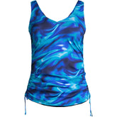 Women's Petite Chlorine Resistant Adjustable Underwire Tankini Swimsuit Top