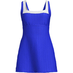 Women's Texture Square Neck Swim Dress