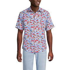 Men's Tall Traditional Fit Short Sleeve Linen Shirt