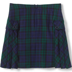 Girls Plus Above the Knee Plaid Side Pleat Skort