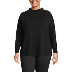 Women's Plus Size Sport Knit Funnel Neck Top