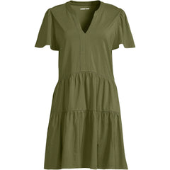 Women's Petite Cotton Jersey Tiered Mini Dress