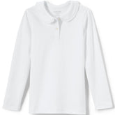 Girls Long Sleeve Ruffled Peter Pan Collar Knit Shirt
