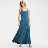 Women's Petite Silky Knit Godet Maxi Dress