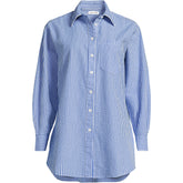 Women's Plus Size Oversized Seersucker Shirt