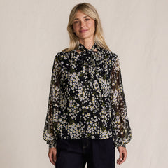 Women's Chiffon Removable Tie Neck Blouse