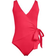 Women's Side Tie Wrap One Piece Swimsuit