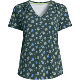 Women's Short Sleeve Lightweight Jersey Gathered Shoulder T-Shirt