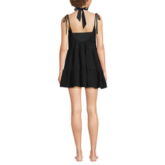 Women's Oversized Cotton Gauze Tiered Mini Cover-up Dress