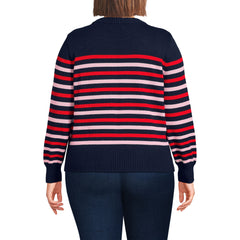 Women's Plus Size Drifter Set in Sleeve Crew Neck Sweater