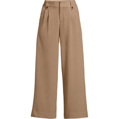 Women's Petite Soft Polish High Rise Wide Leg Crop Pants