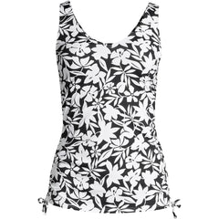 Women's Long Chlorine Resistant Adjustable Underwire Tankini Swimsuit Top