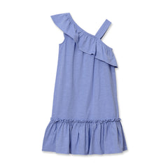 Girls Ruffle Asymmetrical Dress