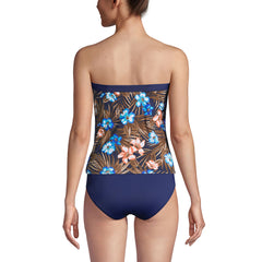 Women's Long Torso Bandeau Tankini Swimsuit Top