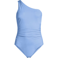 Women's Shirred One Shoulder One Piece Swimsuit