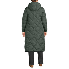 Women's Plus Size FeatherFree Insulated Diamond Quilted Maxi Coat