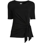 Women's Plus Size Lightweight Jersey Tie Front Top