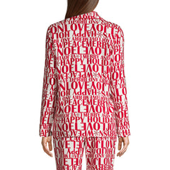Women's Tall Long Sleeve Print Flannel Pajama Top