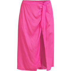 Women's Twist Front Knee Length Swim Cover-up Skirt