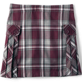 Girls Above the Knee Plaid Side Pleat Skort